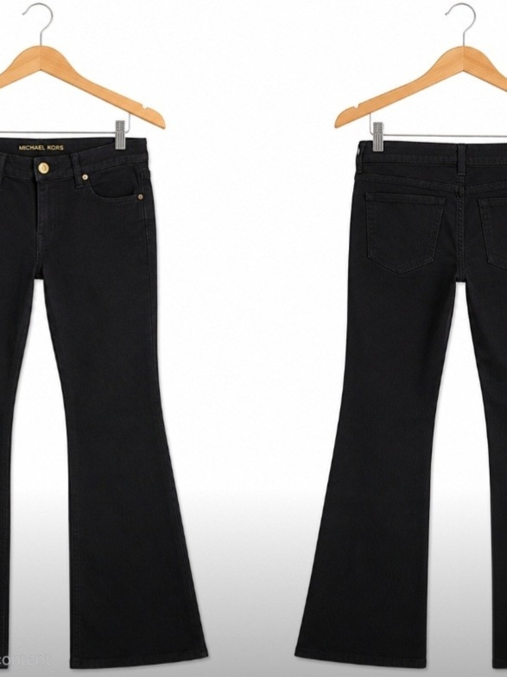Michael Kors Black Flared Wide-Leg Jeans